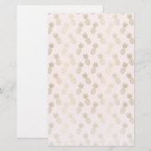 Gold Pineapple Pattern Briefpapier (Voorkant / Achterkant)