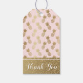 Gold Pineapple Pattern Cadeaulabel (Voorkant)