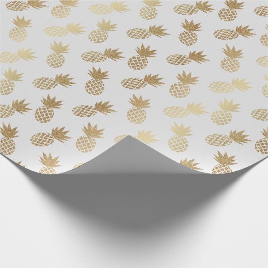 Gold Pineapple Pattern Cadeaupapier (Hoek)
