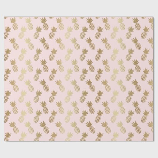 Gold Pineapple Pattern Cadeaupapier (Vlak)
