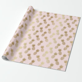 Gold Pineapple Pattern Cadeaupapier