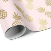 Gold Pineapple Pattern Cadeaupapier (Rol Hoek)