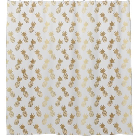 Gold Pineapple Pattern Douchegordijn (Voorkant)