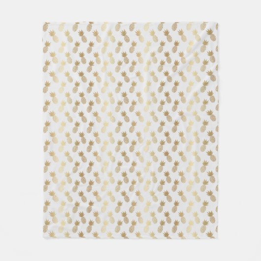 Gold Pineapple Pattern Fleece Deken (Voorkant)