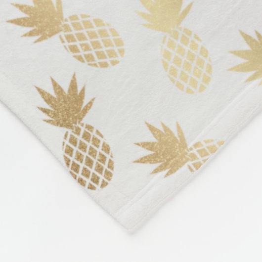 Gold Pineapple Pattern Fleece Deken (Hoek)