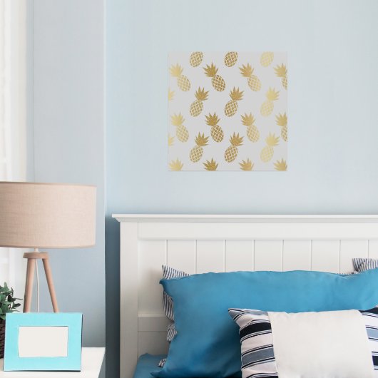 Gold Pineapple Pattern Folie Afdrukken (Insitu (Slaapkamer))