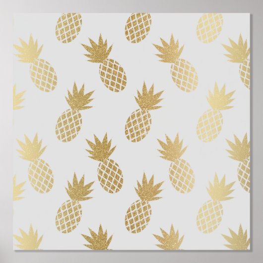 Gold Pineapple Pattern Folie Afdrukken (Voorkant)