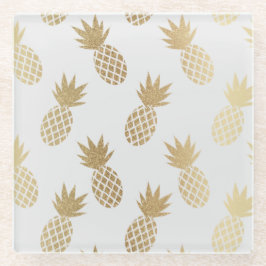 Gold Pineapple Pattern Glazen Onderzetter