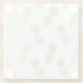 Gold Pineapple Pattern Glazen Onderzetter (Achterkant)