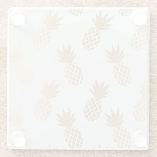 Gold Pineapple Pattern Glazen Onderzetter (Achterkant)