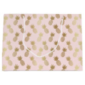 Gold Pineapple Pattern Groot Cadeauzakje (Voorkant)