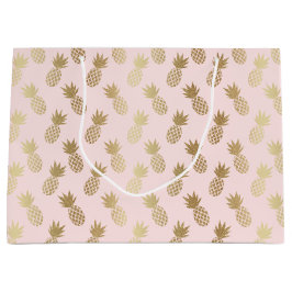 Gold Pineapple Pattern Groot Cadeauzakje