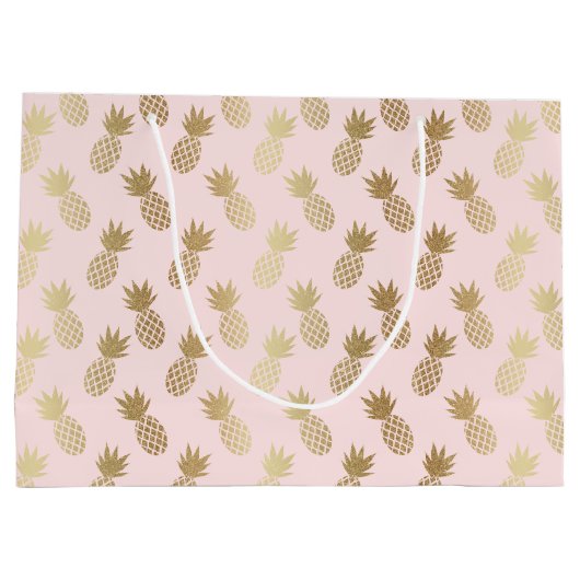 Gold Pineapple Pattern Groot Cadeauzakje (Achterkant)