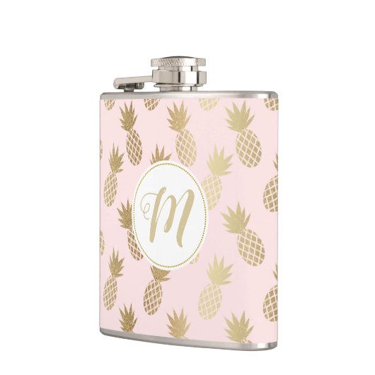 Gold Pineapple Pattern Heupfles (Links)