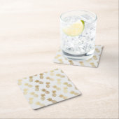 Gold Pineapple Pattern Kartonnen Onderzetters (Insitu)