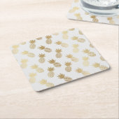 Gold Pineapple Pattern Kartonnen Onderzetters (Schuin)