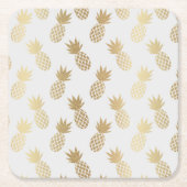 Gold Pineapple Pattern Kartonnen Onderzetters (Voorkant)