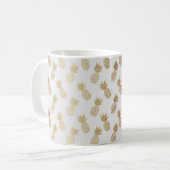 Gold Pineapple Pattern Koffiemok (Voorkant links)