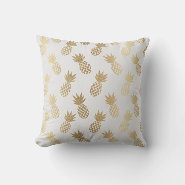 Gold Pineapple Pattern Kussen (Voorkant)