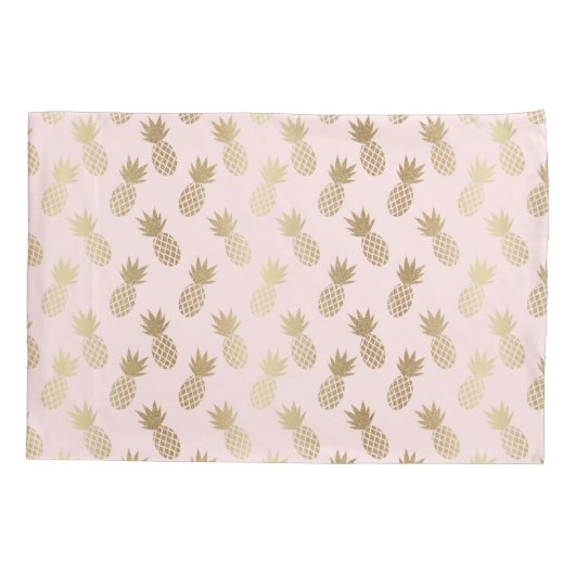 Gold Pineapple Pattern Kussensloop (Achterkant-Links)