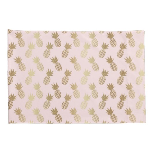 Gold Pineapple Pattern Kussensloop (Achterkant-Rechts)