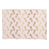 Gold Pineapple Pattern Kussensloop (Voorkant-Links)
