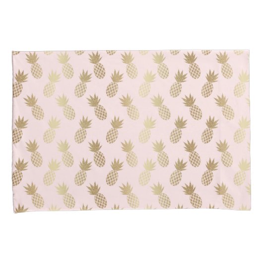 Gold Pineapple Pattern Kussensloop (Voorkant-Rechts)
