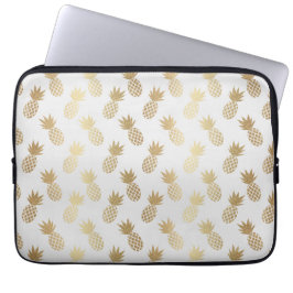 Gold Pineapple Pattern Laptop Sleeve