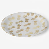 Gold Pineapple Pattern Papieren Bordje (Gekanteld)