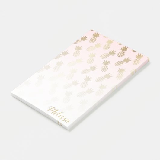 Gold Pineapple Pattern Post-it® Notes (Schuin)