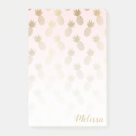 Gold Pineapple Pattern Post-it® Notes