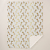 Gold Pineapple Pattern Sherpa Deken (Voorkant)