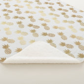 Gold Pineapple Pattern Sherpa Deken (3/4)