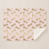 Gold Pineapple Pattern Sherpa Deken (Voorkant (horizontaal))