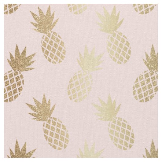 Gold Pineapple Pattern Stof (Close Up)