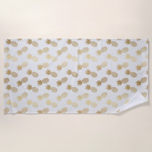 Gold Pineapple Pattern Strandlaken (Voorkant)