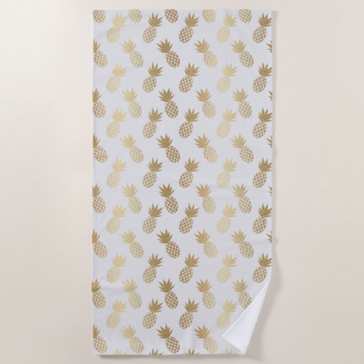 Gold Pineapple Pattern Strandlaken (Voorkant)