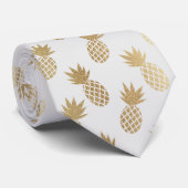 Gold Pineapple Pattern Stropdas (Opgerold)