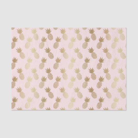 Gold Pineapple Pattern Tissuepapier (Voorkant)