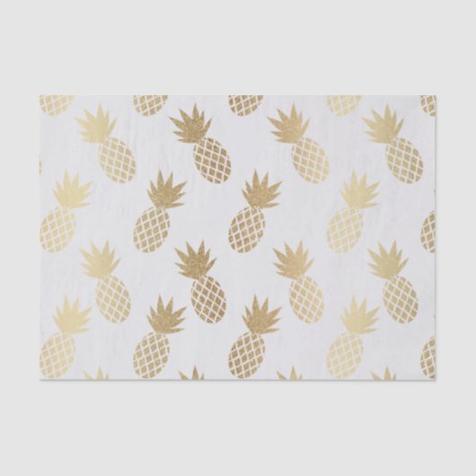 Gold Pineapple Pattern Tissuepapier (Voorkant)