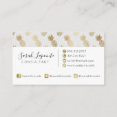 Gold Pineapple Pattern Visitekaartje (Achterkant)