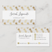 Gold Pineapple Pattern Visitekaartje (Voorkant / Achterkant)