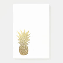 Gold Pineapple Post-it-laptop