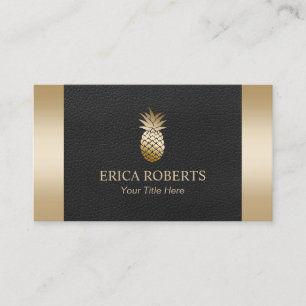 Gold Pineapple Royal Black & Gold Event Planning Visitekaartje