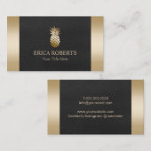 Gold Pineapple Royal Black & Gold Event Planning Visitekaartje (Voorkant / Achterkant)