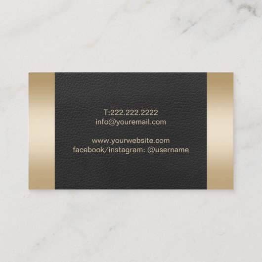 Gold Pineapple Royal Black & Gold Event Planning Visitekaartje (Achterkant)