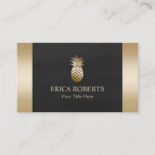 Gold Pineapple Royal Black & Gold Event Planning Visitekaartje (Voorkant)