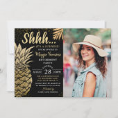 Gold Pineapple Surprise Retirement Party foto Kaart (Voorkant)