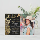 Gold Pineapple Surprise Retirement Party foto Kaart (Staand voorkant)