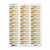 Gold Pineapple Trendy Marble Stone Address Label (Full Sheet)
